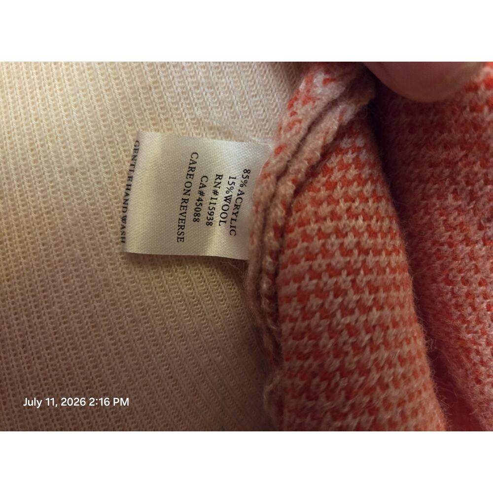 RedBerry Women's S/M Pink Floral Knit Button Cardigan Sweater V-Neck Long Sleeve - Picture 4 of 4